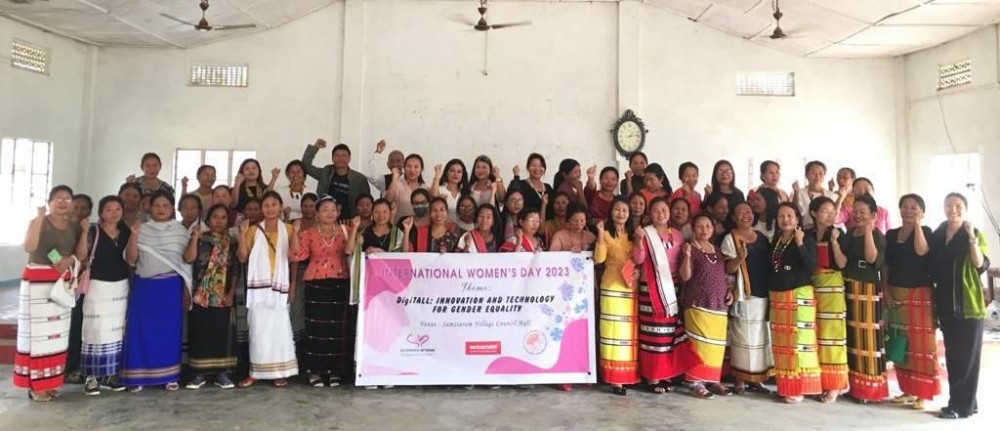 Participants of International Women's Day programme organized by Sisterhood Network at Samziuram village on March 8.